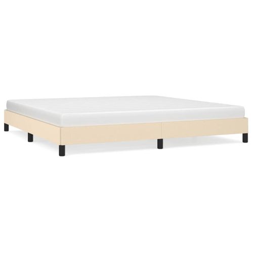 Cadre De Lit Sans Matelas Crème 200x200 Cm Tissu