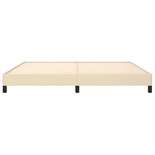 Cadre De Lit Sans Matelas Crème 200x200 Cm Tissu