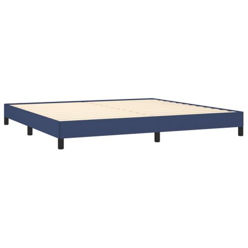Cadre De Lit Sans Matelas Bleu 200x200 Cm Tissu