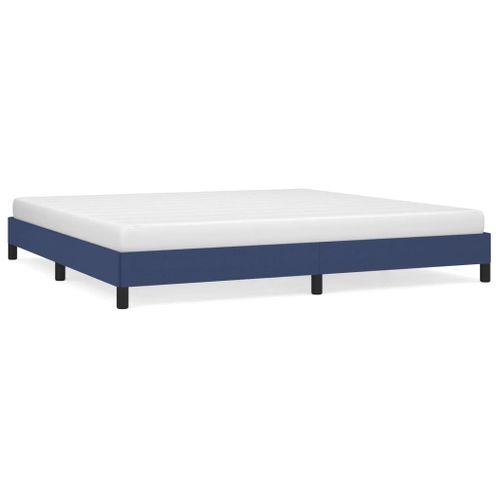 Cadre De Lit Sans Matelas Bleu 200x200 Cm Tissu