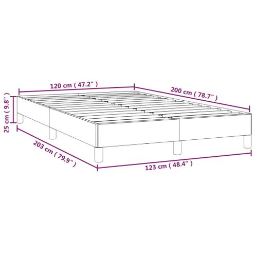 Cadre De Lit Sans Matelas Taupe 120x200 Cm Tissu