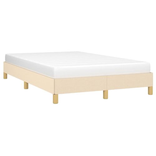 Cadre De Lit Sans Matelas Crème 120x200 Cm Tissu