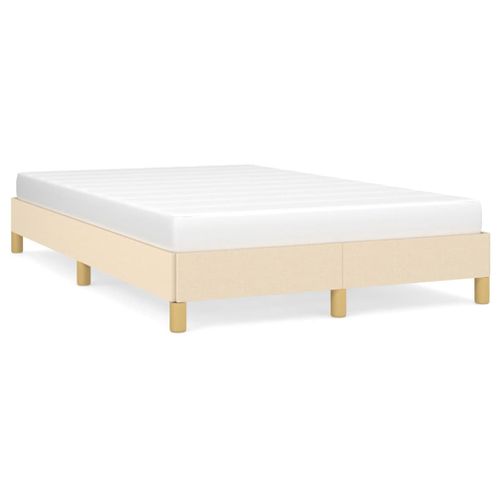 Cadre De Lit Sans Matelas Crème 120x200 Cm Tissu