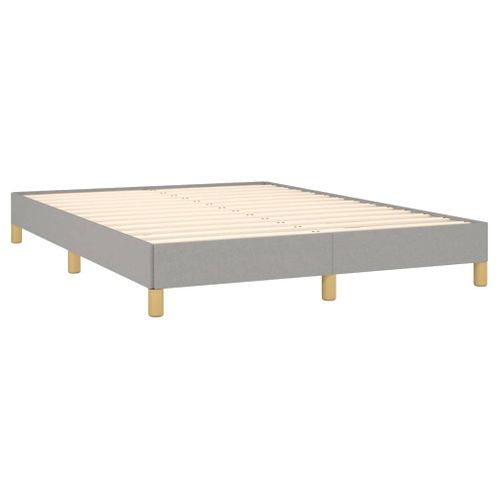 Cadre De Lit Sans Matelas Gris Clair 140x190 Cm Tissu