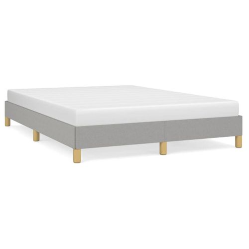 Cadre De Lit Sans Matelas Gris Clair 140x190 Cm Tissu