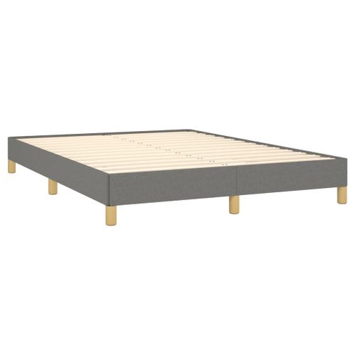 Cadre De Lit Sans Matelas Gris Foncé 140x200 Cm Tissu