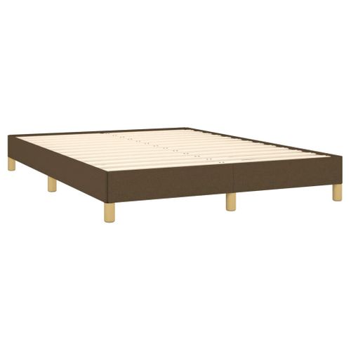 Cadre De Lit Sans Matelas Marron Foncé 140x200 Cm Tissu