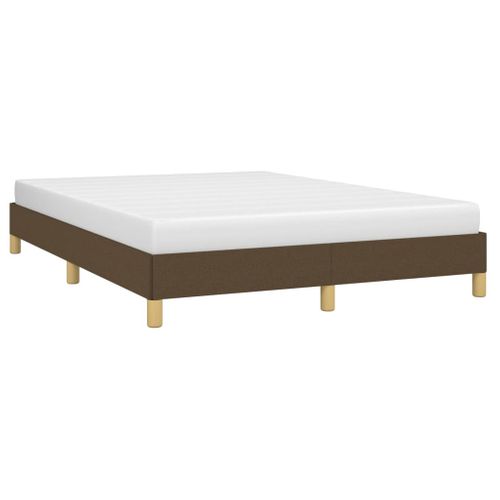 Cadre De Lit Sans Matelas Marron Foncé 140x200 Cm Tissu