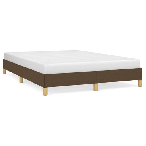 Cadre De Lit Sans Matelas Marron Foncé 140x200 Cm Tissu