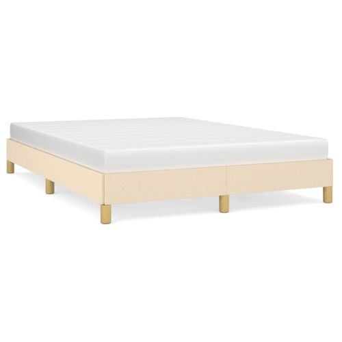 Cadre De Lit Sans Matelas Crème 140x200 Cm Tissu