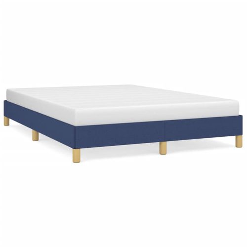 Cadre De Lit Sans Matelas Bleu 140x200 Cm Tissu