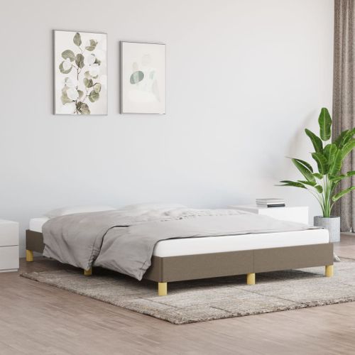 Cadre De Lit Sans Matelas Taupe 160x200 Cm Tissu