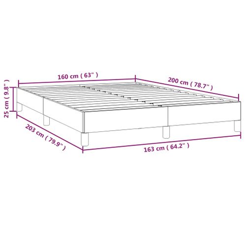 Cadre De Lit Sans Matelas Taupe 160x200 Cm Tissu