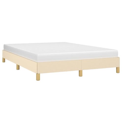 Cadre De Lit Sans Matelas Crème 160x200 Cm Tissu
