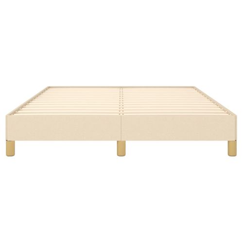 Cadre De Lit Sans Matelas Crème 160x200 Cm Tissu