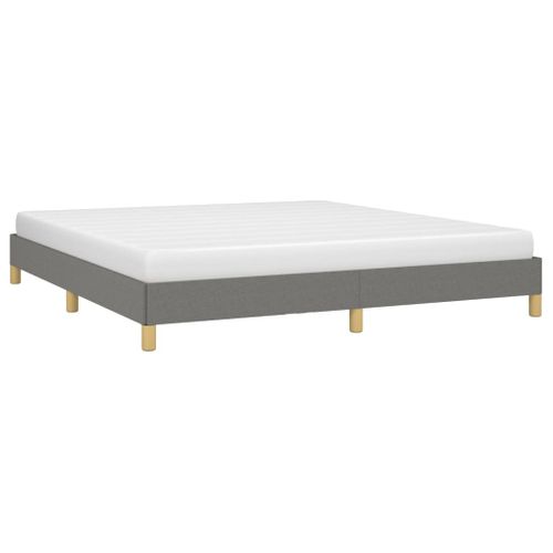 Cadre De Lit Sans Matelas Gris Foncé 180x200 Cm Tissu