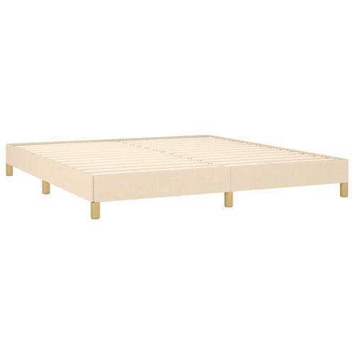 Cadre De Lit Sans Matelas Crème 180x200 Cm Tissu