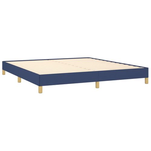 Cadre De Lit Sans Matelas Bleu 180x200 Cm Tissu