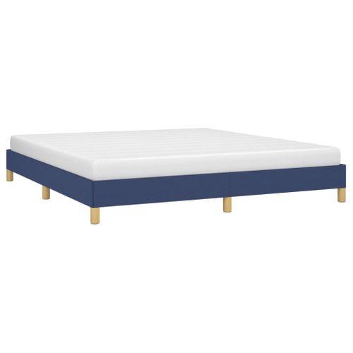 Cadre De Lit Sans Matelas Bleu 180x200 Cm Tissu