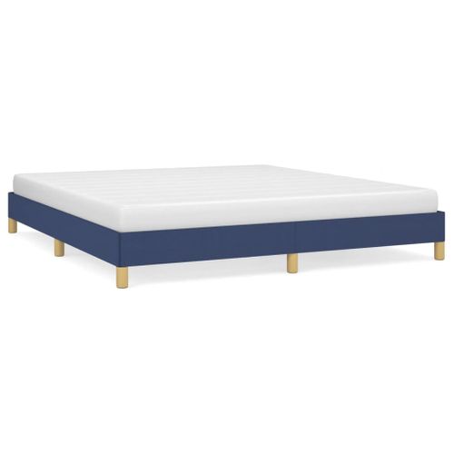 Cadre De Lit Sans Matelas Bleu 180x200 Cm Tissu
