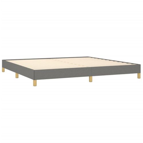 Cadre De Lit Sans Matelas Gris Foncé 200x200 Cm Tissu