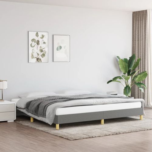 Cadre De Lit Sans Matelas Gris Foncé 200x200 Cm Tissu