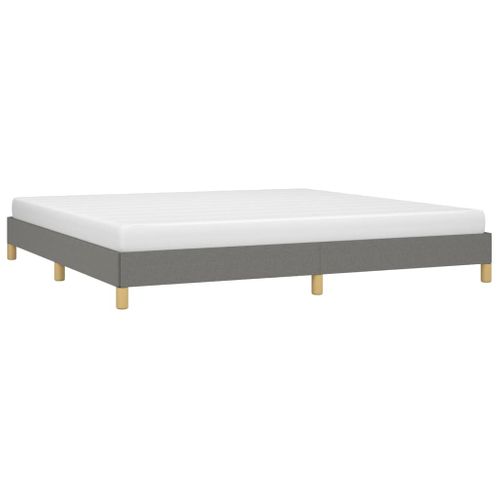 Cadre De Lit Sans Matelas Gris Foncé 200x200 Cm Tissu