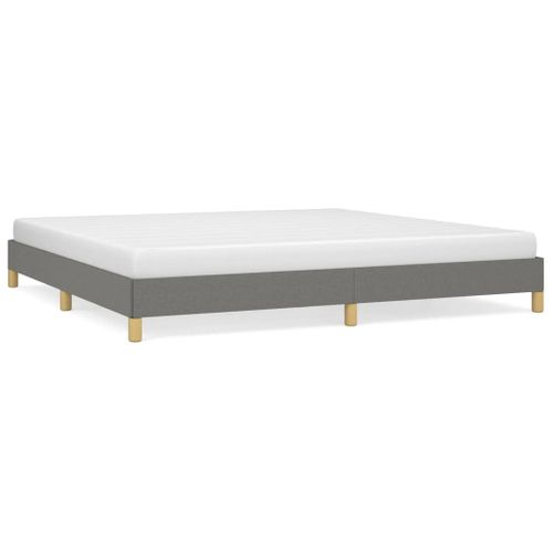Cadre De Lit Sans Matelas Gris Foncé 200x200 Cm Tissu
