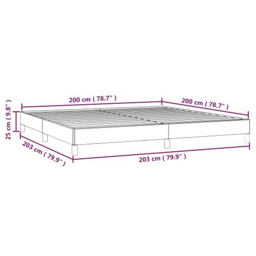 Cadre De Lit Sans Matelas Gris Foncé 200x200 Cm Tissu