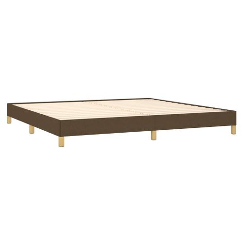 Cadre De Lit Sans Matelas Marron Foncé 200x200 Cm Tissu
