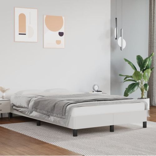 Cadre De Lit Sans Matelas Blanc 120x200 Cm Simili