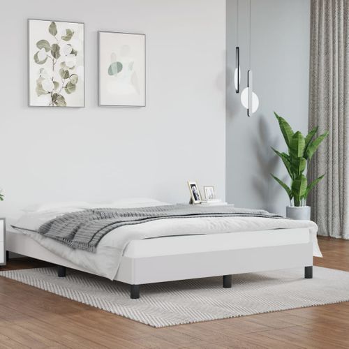Cadre De Lit Sans Matelas Blanc 140x190 Cm Simili