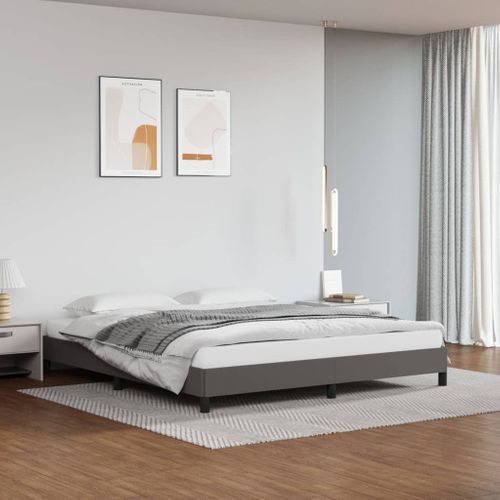 Cadre De Lit Sans Matelas Gris 160x200 Cm Simili
