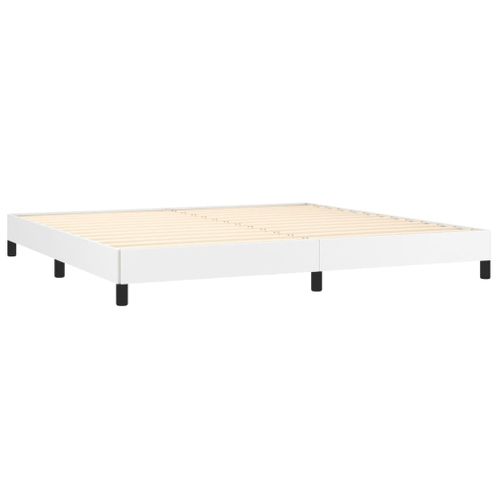 Cadre De Lit Sans Matelas Blanc 200x200 Cm Simili