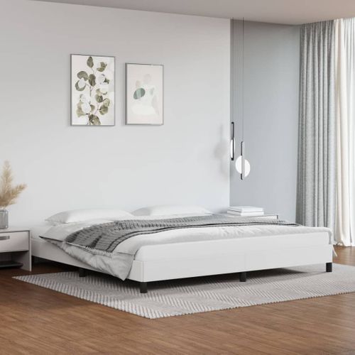 Cadre De Lit Sans Matelas Blanc 200x200 Cm Simili