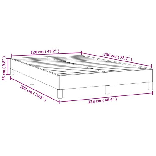 Cadre De Lit Sans Matelas Gris Foncé 120x200 Cm Velours