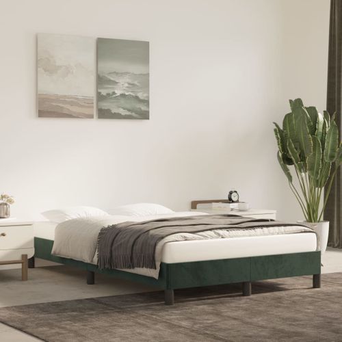 Cadre De Lit Sans Matelas Vert Foncé 120x200 Cm Velours