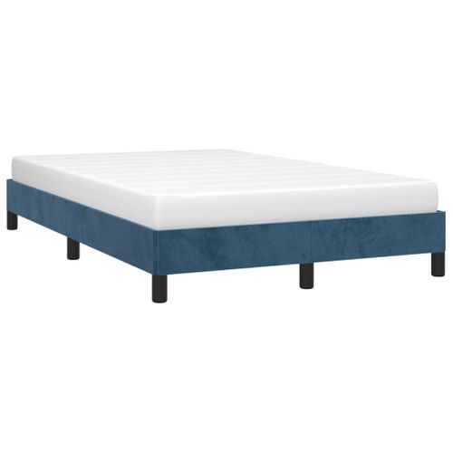 Cadre De Lit Sans Matelas Bleu Foncé 120x200 Cm Velours