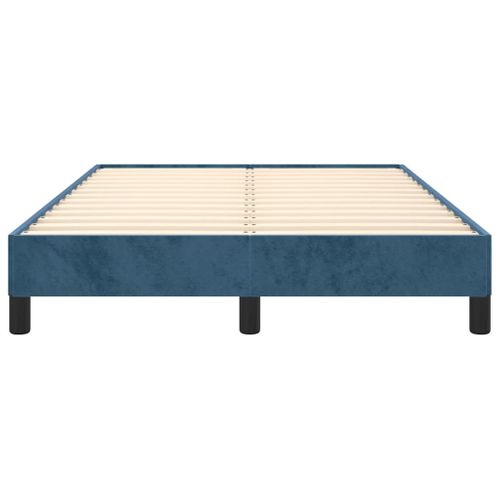 Cadre De Lit Sans Matelas Bleu Foncé 120x200 Cm Velours