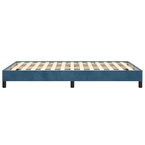 Cadre De Lit Sans Matelas Bleu Foncé 120x200 Cm Velours