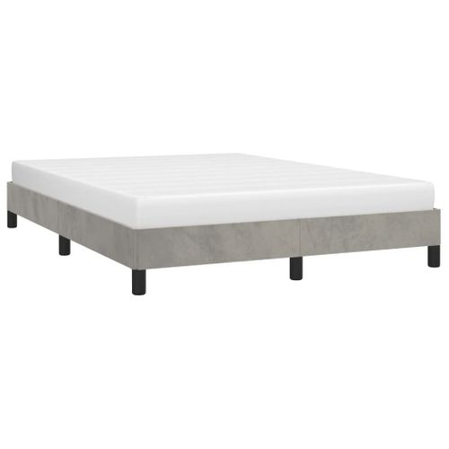 Cadre De Lit Sans Matelas Gris Clair 140x190 Cm Velours