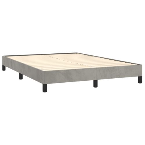 Cadre De Lit Sans Matelas Gris Clair 140x190 Cm Velours