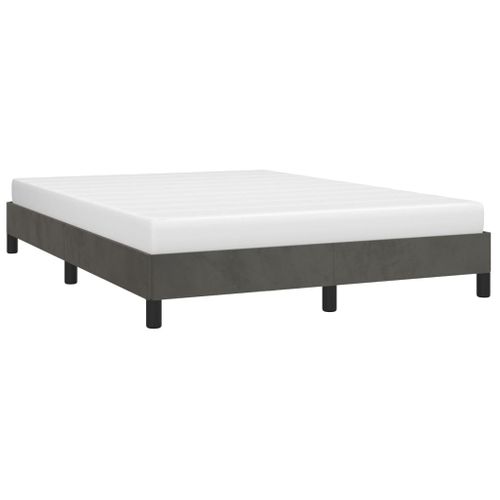 Cadre De Lit Sans Matelas Gris Foncé 140x190 Cm Velours