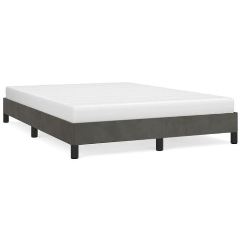 Cadre De Lit Sans Matelas Gris Foncé 140x190 Cm Velours