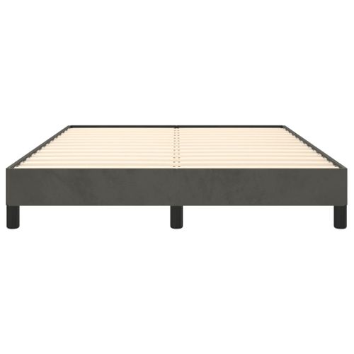 Cadre De Lit Sans Matelas Gris Foncé 140x190 Cm Velours