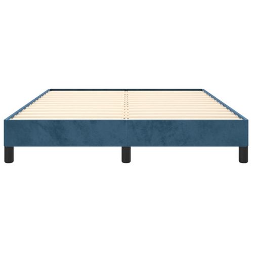 Cadre De Lit Sans Matelas Bleu Foncé 140x190 Cm Velours