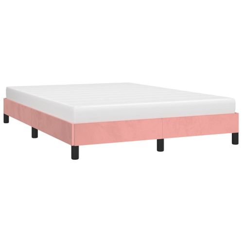Cadre De Lit Sans Matelas Rose 140x190 Cm Velours