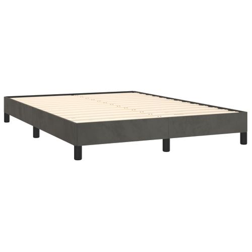 Cadre De Lit Sans Matelas Gris Foncé 140x200 Cm Velours