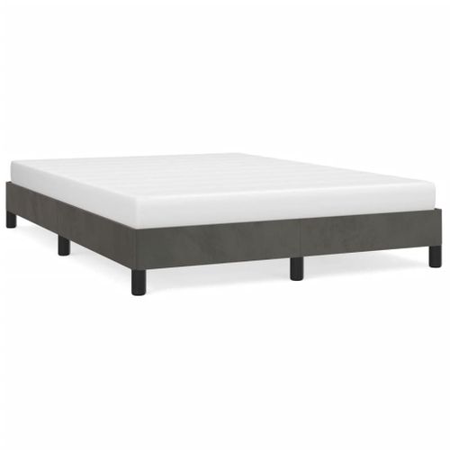 Cadre De Lit Sans Matelas Gris Foncé 140x200 Cm Velours