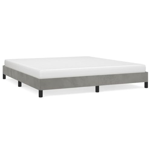 Cadre De Lit Sans Matelas Gris Clair 160x200 Cm Velours